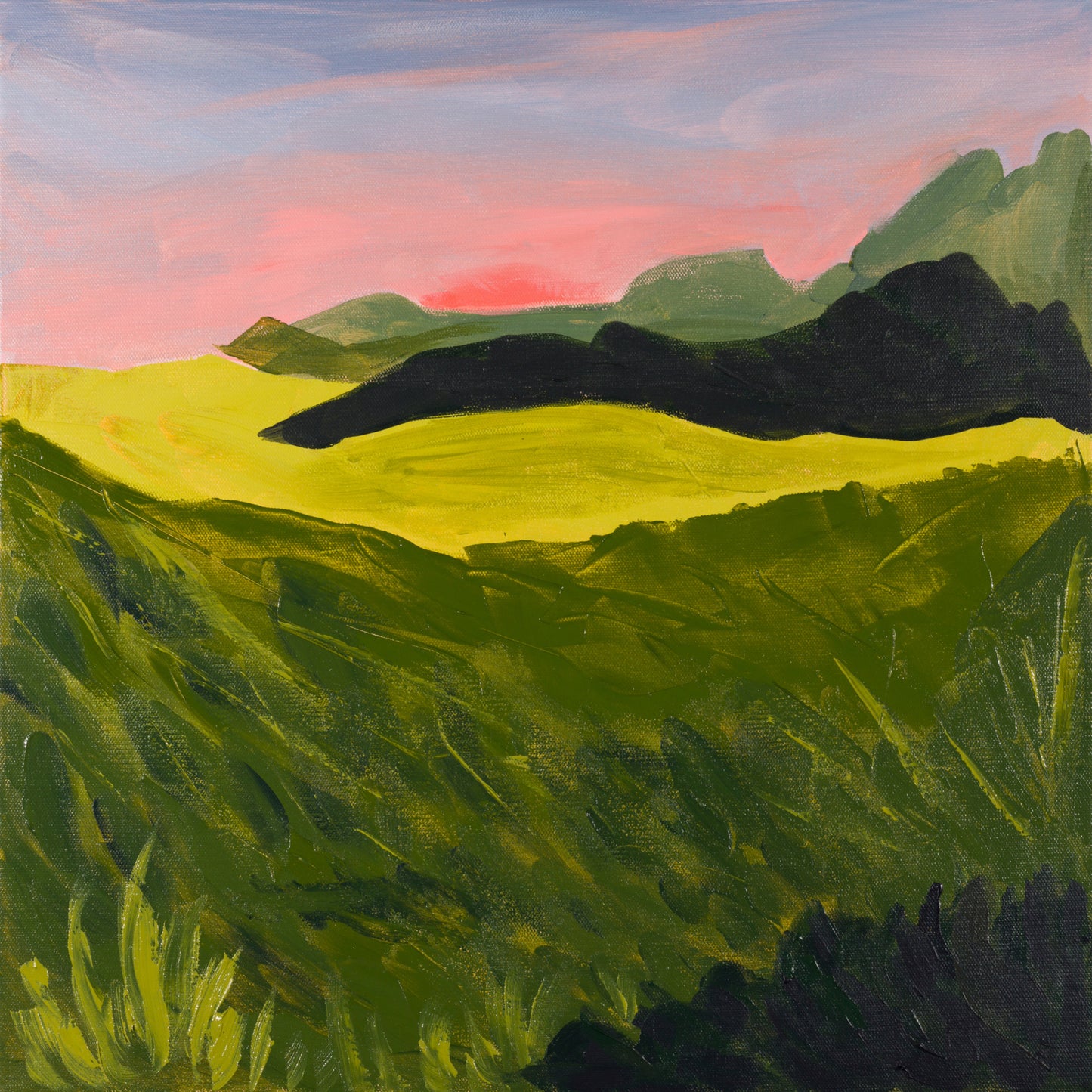 Rosy Haze over Greens