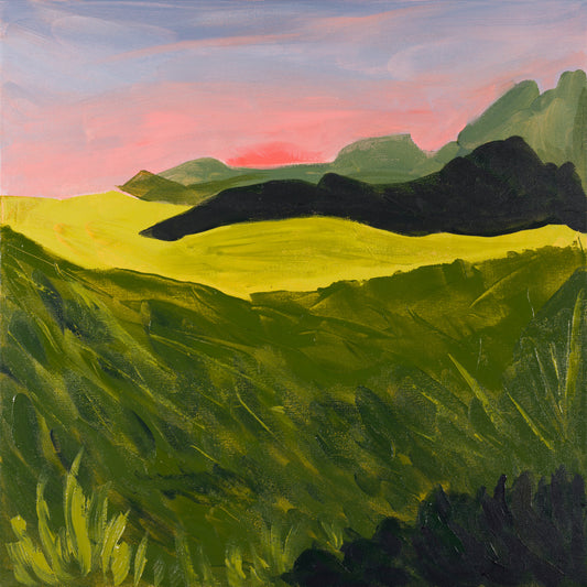Rosy Haze over Greens