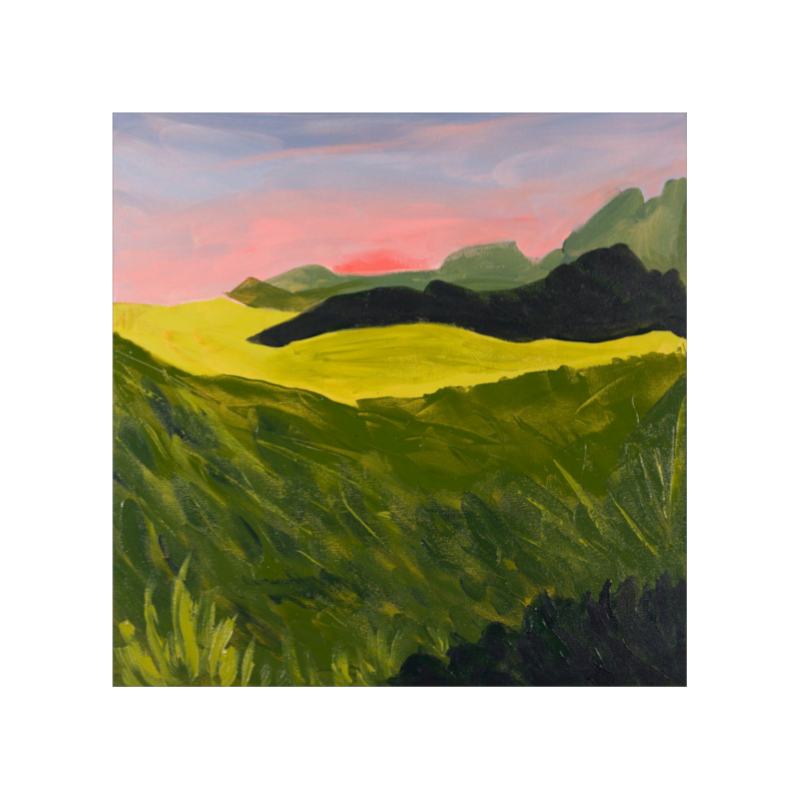 Rosy Haze over Greens giclee print