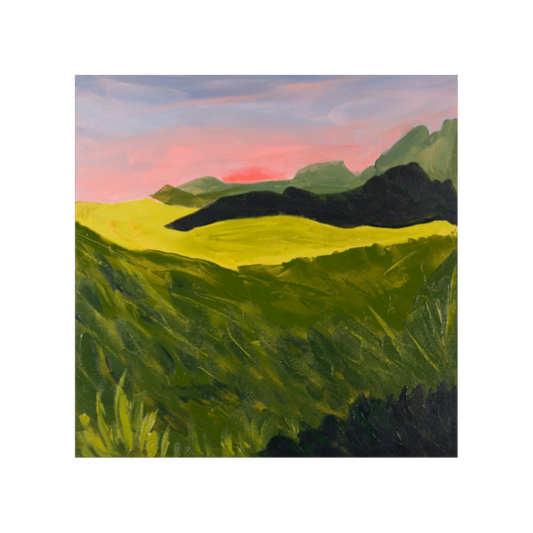 Rosy Haze over Greens giclee print